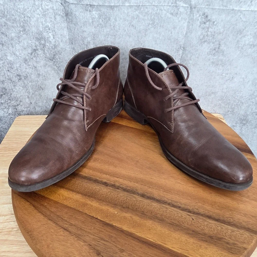 Cole Haan Chukka Boots Mens 8‎ M M Copley Brown Leather Lace Up Ankle C13153